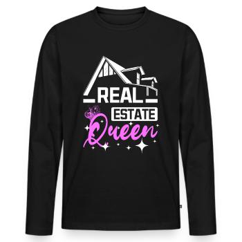 Real Estate Queen - Männer Premium Bio Langarmshirt - Schwarz - Vorne - Nico (187cm)