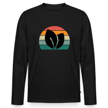 Veganer Veganerin Vegetarier Vegetarierin Pflanze - Männer Premium Bio Langarmshirt - Schwarz - Vorne - Nico (187cm)