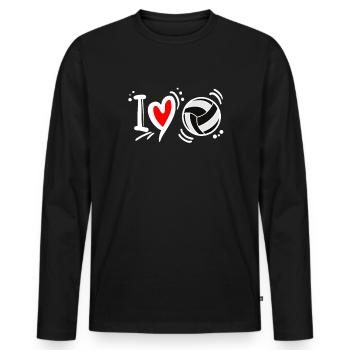 Volleyball Player Schmetterball Volley Volleyball - Men's Premium Organic Long Sleeve Shirt - black - Front - Nico (187cm)