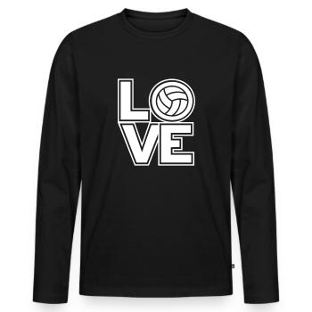 Volleyballerin Schmetterball Volley Volleyball - Männer Premium Bio Langarmshirt - Schwarz - Vorne - Nico (187cm)
