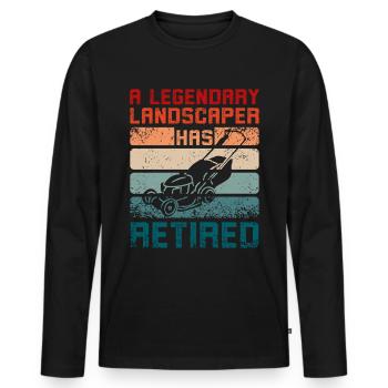 A legendary landscaper has retired - Männer Premium Bio Langarmshirt - Schwarz - Vorne - Nico (187cm)