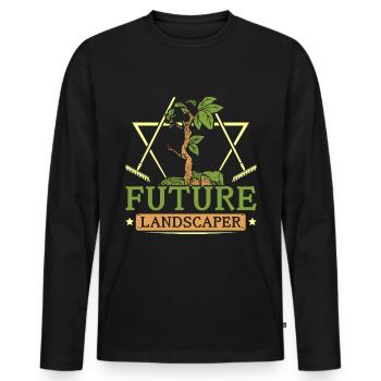 Future landscaper - Männer Premium Bio Langarmshirt - Schwarz - Vorne - Nico (187cm)
