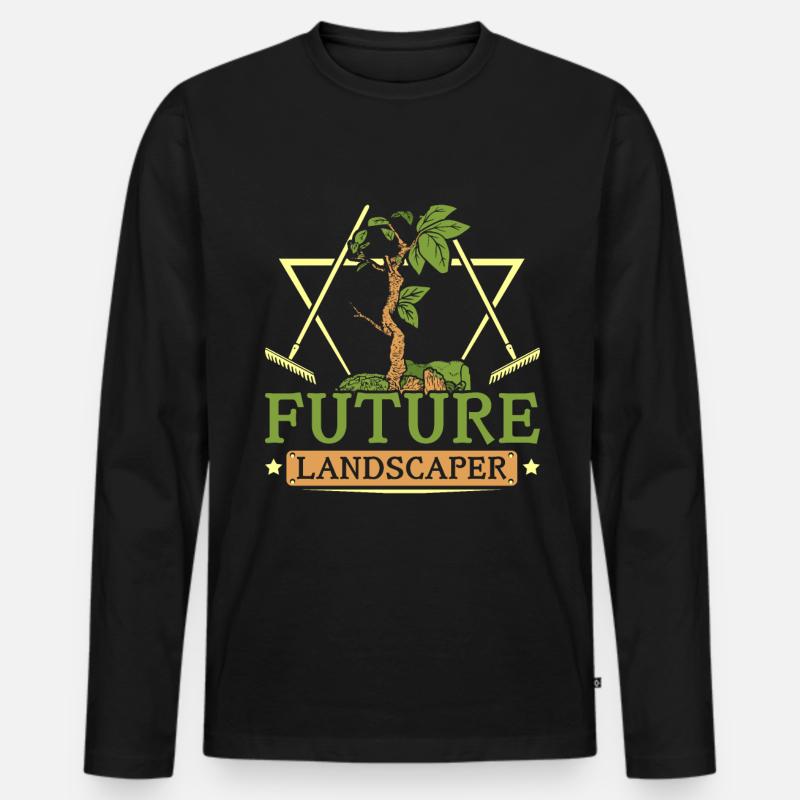 Future landscaper - Männer Premium Bio Langarmshirt - Schwarz