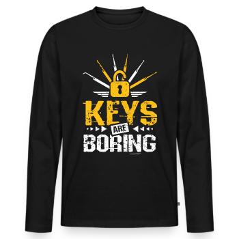 Keys are boring locksmith - Men's Premium Organic Long Sleeve Shirt - black - Front - Nico (187cm)