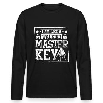 I'm like a walking master key locksmith - Men's Premium Organic Long Sleeve Shirt - black - Front - Nico (187cm)