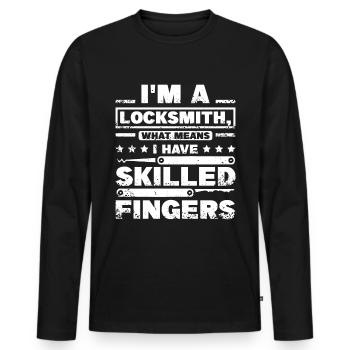Skilled fingers locksmith - Männer Premium Bio Langarmshirt - Schwarz - Vorne - Nico (187cm)