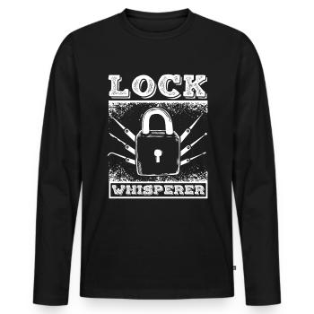 Lock whisperer locksmith - Men's Premium Organic Long Sleeve Shirt - black - Front - Nico (187cm)