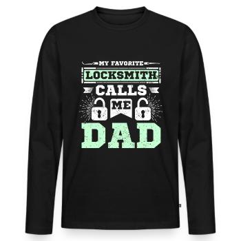 My favorite locksmith calls me dad - Men's Premium Organic Long Sleeve Shirt - black - Front - Nico (187cm)