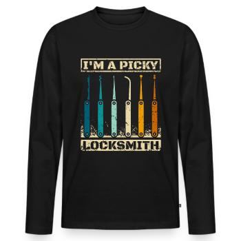 I'm a picky locksmith - Men's Premium Organic Long Sleeve Shirt - black - Front - Nico (187cm)