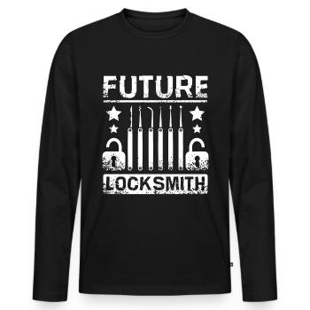 Future Locksmith - Men's Premium Organic Long Sleeve Shirt - black - Front - Nico (187cm)