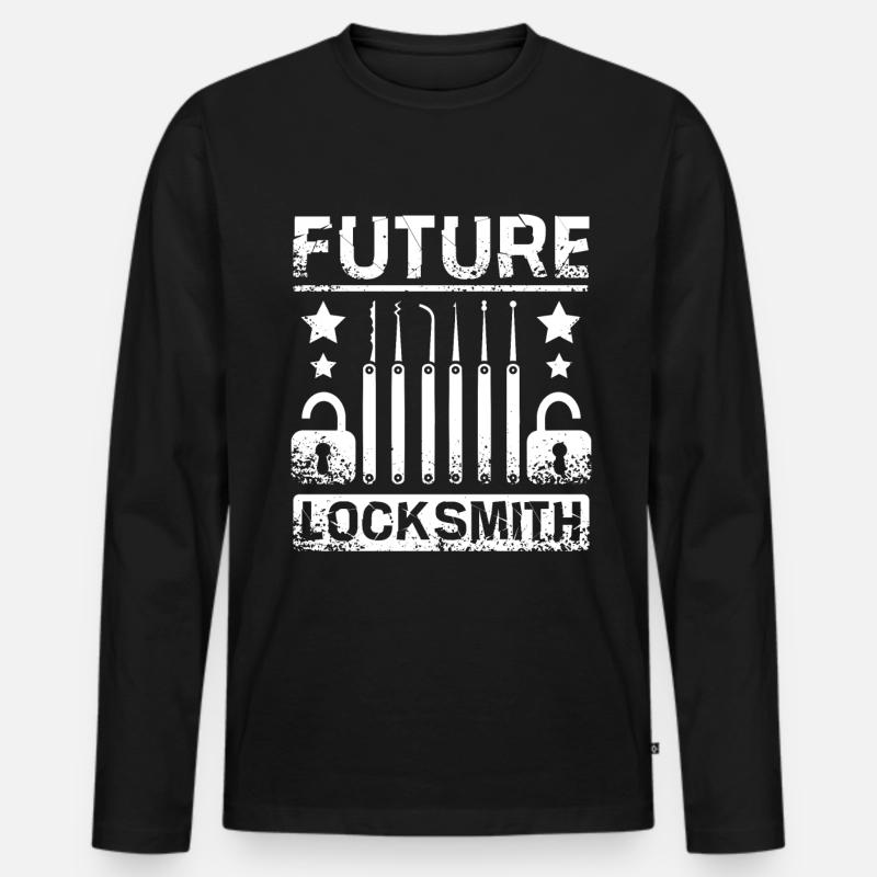 Future Locksmith - Männer Premium Bio Langarmshirt - Schwarz
