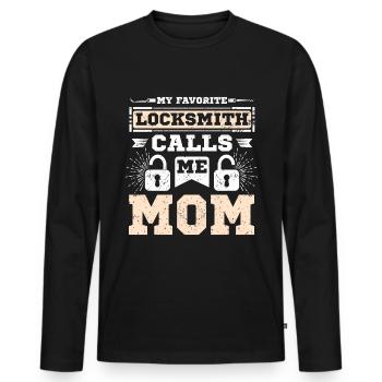 My favorite locksmith calls me mom - Men's Premium Organic Long Sleeve Shirt - black - Front - Nico (187cm)
