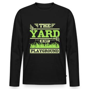 THe yard is my playground - Männer Premium Bio Langarmshirt - Schwarz - Vorne - Nico (187cm)