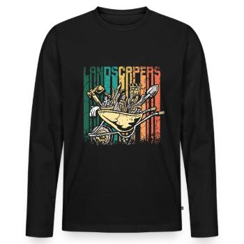 Retro Vintage Landscapers - Männer Premium Bio Langarmshirt - Schwarz - Vorne - Nico (187cm)