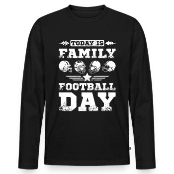 Today is family football day - Männer Premium Bio Langarmshirt - Schwarz - Vorne - Nico (187cm)