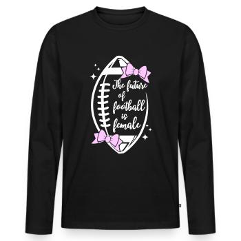 The future of football is female - Männer Premium Bio Langarmshirt - Schwarz - Vorne - Nico (187cm)