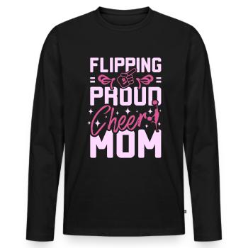 Flipping proud cheer mom - Männer Premium Bio Langarmshirt - Schwarz - Vorne - Nico (187cm)