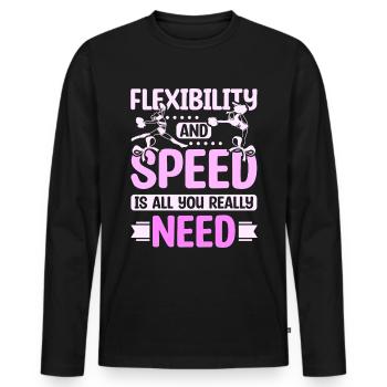 Flexibilité et vitesse cheer girl - T-shirt manches longues Premium bio Homme - noir - Devant - Nico (187cm)