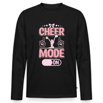 Cheerleader Cheer mode on - Männer Premium Bio Langarmshirt - Schwarz - Vorne - Nico (187cm)