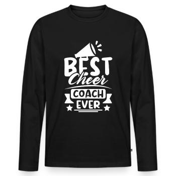 Best cheer coach ever - Männer Premium Bio Langarmshirt - Schwarz - Vorne - Nico (187cm)