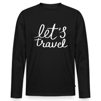 Hikers Hiker Mountains Mountain Valley Valleys Hiking - Men's Premium Organic Long Sleeve Shirt - black - Front - Nico (187cm)