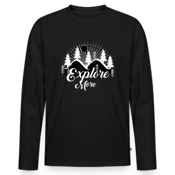 Hikers Hiker Mountains Mountain Valley Valleys Hiking - Men's Premium Organic Long Sleeve Shirt - black - Front - Nico (187cm)