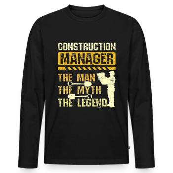 Construction manager the man myth legend - Männer Premium Bio Langarmshirt - Schwarz - Vorne - Nico (187cm)