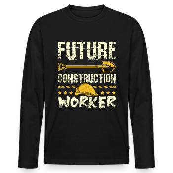 Future construction worker - Männer Premium Bio Langarmshirt - Schwarz - Vorne - Nico (187cm)