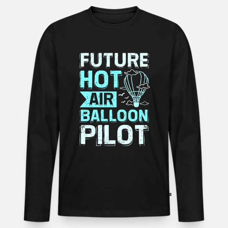 Future hot air balloon - Männer Premium Bio Langarmshirt - Schwarz