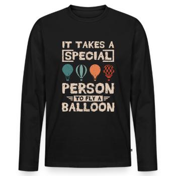 It takes a special person to fly a balloon - Men's Premium Organic Long Sleeve Shirt - black - Front - Nico (187cm)