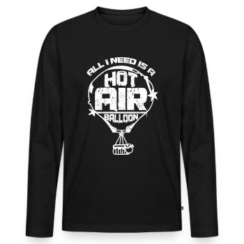 Tout ce dont j’ai besoin, c’est d’une montgolfière - T-shirt manches longues Premium bio Homme - noir - Devant - Nico (187cm)