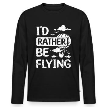 Je préfère piloter une montgolfière - T-shirt manches longues Premium bio Homme - noir - Devant - Nico (187cm)