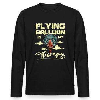 Le ballon volant est ma thérapie - T-shirt manches longues Premium bio Homme - noir - Devant - Nico (187cm)