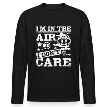 I'm in the air so I Don't care hot air balloon - Men's Premium Organic Long Sleeve Shirt - black - Front - Nico (187cm)