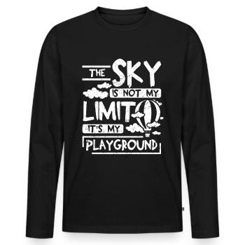 The sky is not my limit it's my playground - Men's Premium Organic Long Sleeve Shirt - black - Front - Nico (187cm)
