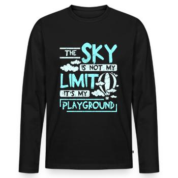 The sky is not my limit it's my playground balloon - Men's Premium Organic Long Sleeve Shirt - black - Front - Nico (187cm)