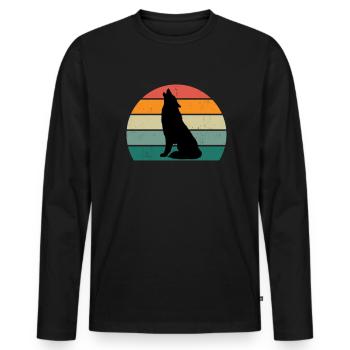 Wolves Wolf pack dog dogs territory pack wolf - Men's Premium Organic Long Sleeve Shirt - black - Front - Nico (187cm)