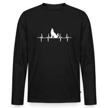 Wolves Wolf pack dog dogs territory pack wolf - Men's Premium Organic Long Sleeve Shirt - black - Front - Nico (187cm)