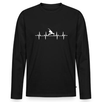 tapis de yoga professeur de yoga position de yoga relaxation yoga - T-shirt manches longues Premium bio Homme - noir - Devant - Nico (187cm)