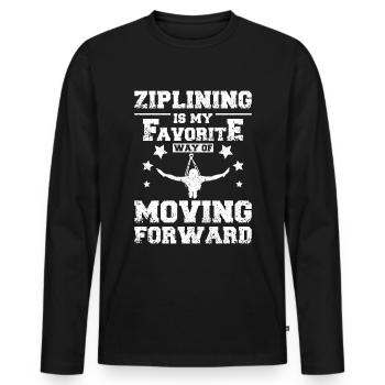Ziplining way of moving forward - Men's Premium Organic Long Sleeve Shirt - black - Front - Nico (187cm)