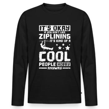 La tyrolienne est un passe-temps cool pour les gens - T-shirt manches longues Premium bio Homme - noir - Devant - Nico (187cm)