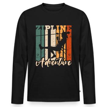 Zipline adventure - Men's Premium Organic Long Sleeve Shirt - black - Front - Nico (187cm)