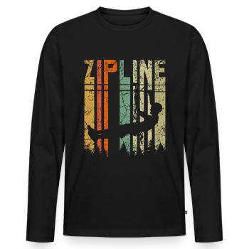 Tyrolienne vintage rétro - T-shirt manches longues Premium bio Homme - noir - Devant - Nico (187cm)