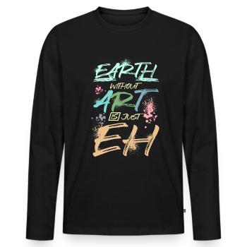 La terre sans art est juste hein - T-shirt manches longues Premium bio Homme - noir - Devant - Nico (187cm)