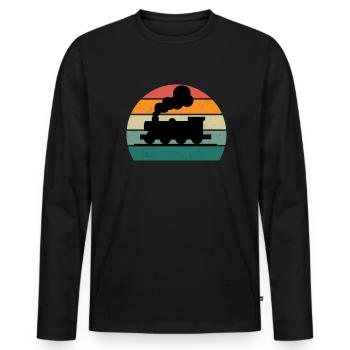 train locomotive locomotive locomotive conducteur de train conducteur - T-shirt manches longues Premium bio Homme - noir - Devant - Nico (187cm)