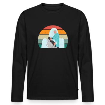 zahnärztin zahn zähne bohrer bohren zahn zahnarzt - Männer Premium Bio Langarmshirt - Schwarz - Vorne - Nico (187cm)