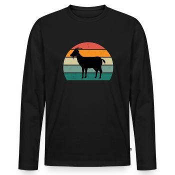 goat kid moan goat goat goat - Men's Premium Organic Long Sleeve Shirt - black - Front - Nico (187cm)