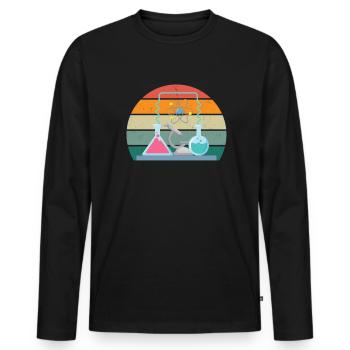 science scientist research knowledge - Men's Premium Organic Long Sleeve Shirt - black - Front - Nico (187cm)