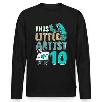 10 ans Ce petit artiste a 10 ans - T-shirt manches longues Premium bio Homme - noir - Devant - Nico (187cm)