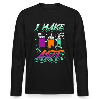 Artiste peintre je fais de l’art - T-shirt manches longues Premium bio Homme - noir - Devant - Nico (187cm)